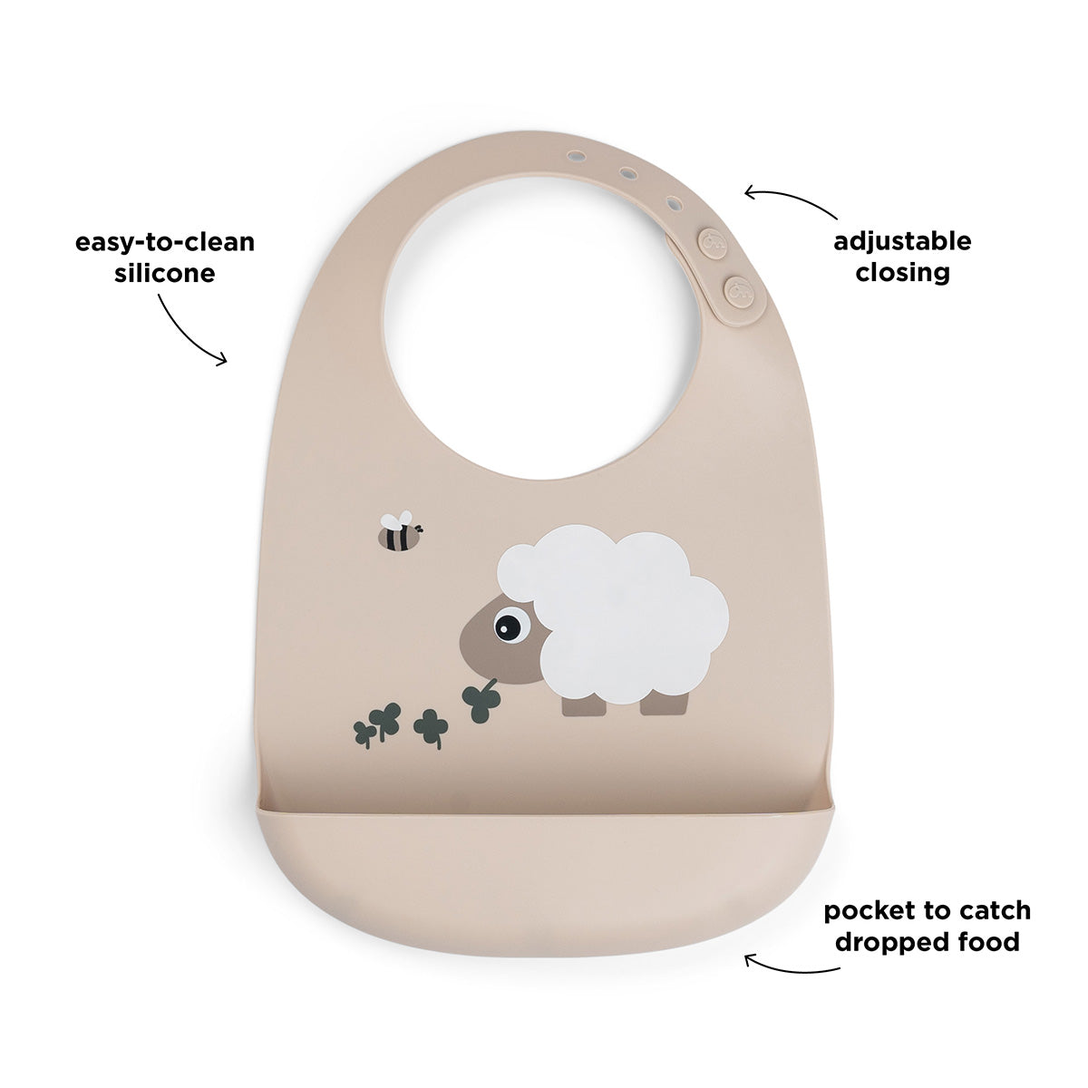 Silicone bib Sheepy